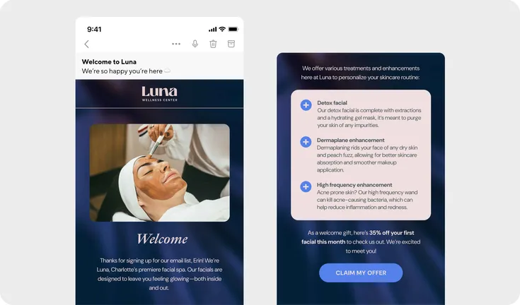 Luna welcome email