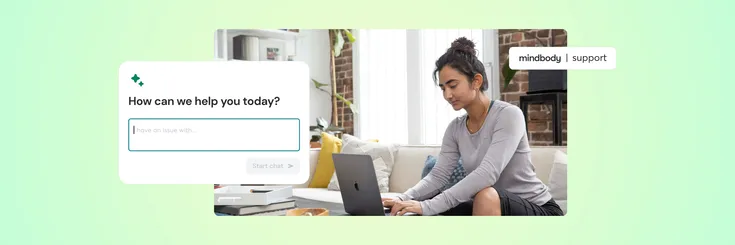 women in gray shirt using mindbody messenger ai