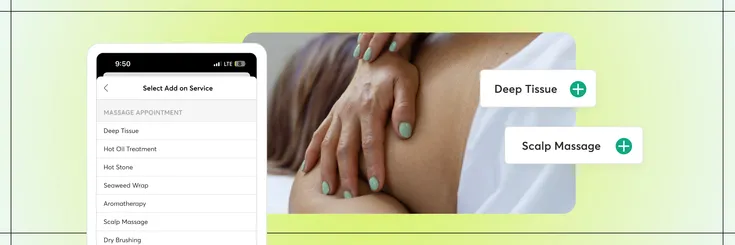 Screen showing the user experience of add-ons within the Mindbody Business App
