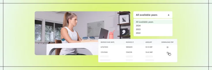 Software UI displaying how to pull invoice history reports
