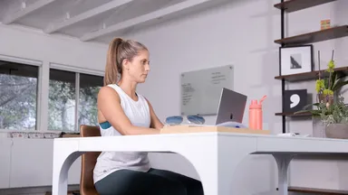 Girl looking at laptop