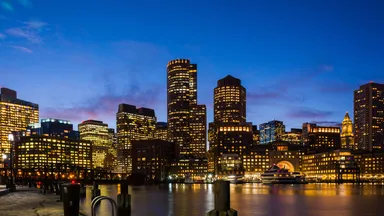 Boston at night