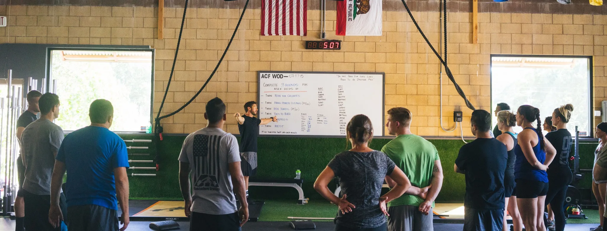 Athletes at an affiliate gym