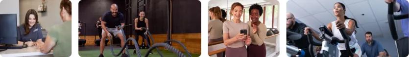 A collage showing fitness group training businesses