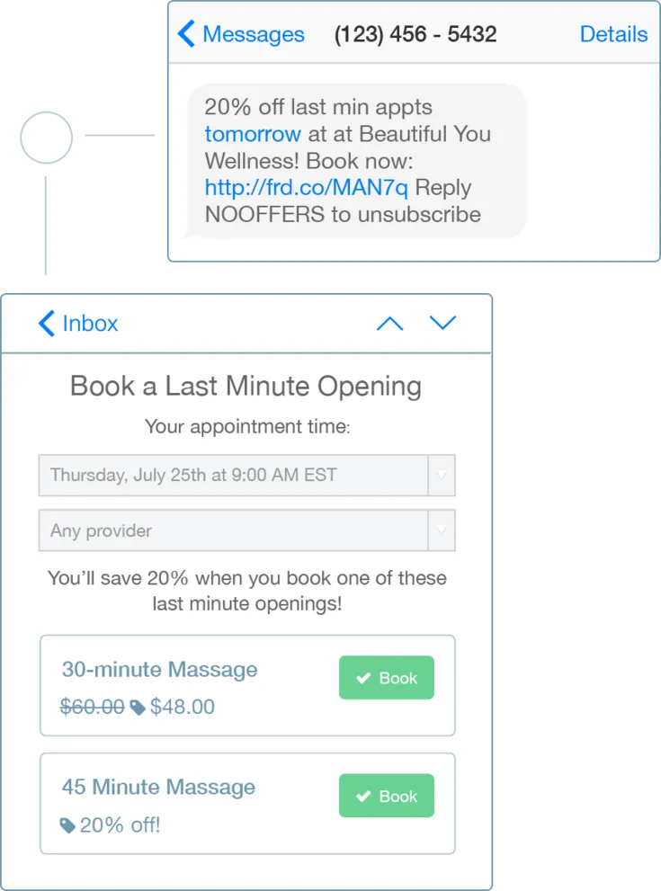 Automated email and text messages