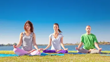 people practicing yoga
